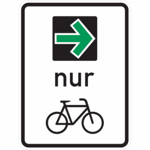 Panneau de signalisation : cycliste autorisé à tourner à droite quand le feu est rouge