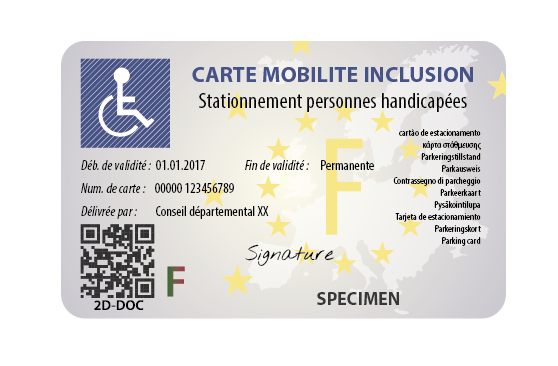 Carte mobilité inclusion stationnement (CMI-S) française