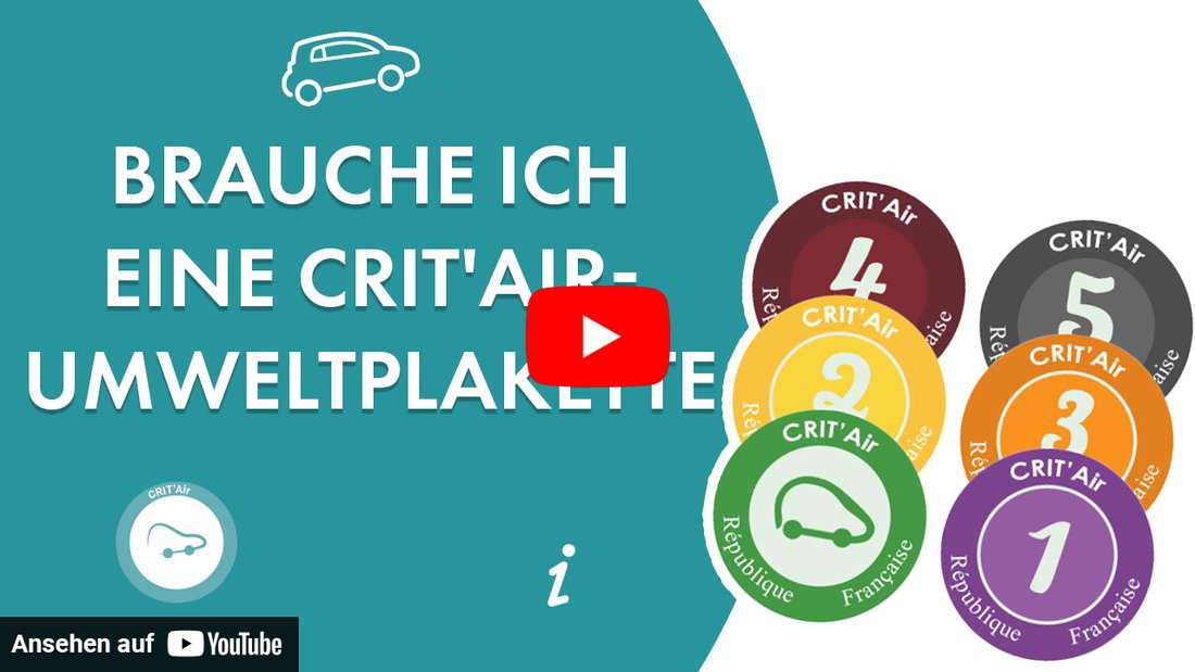 Titelbild für ein Video mit Erläuterungen zur französischen Umweltplakette
