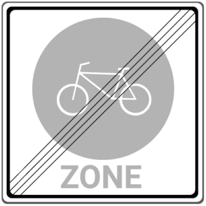 Panneau de signalisation : Fin d'une zone cyclable