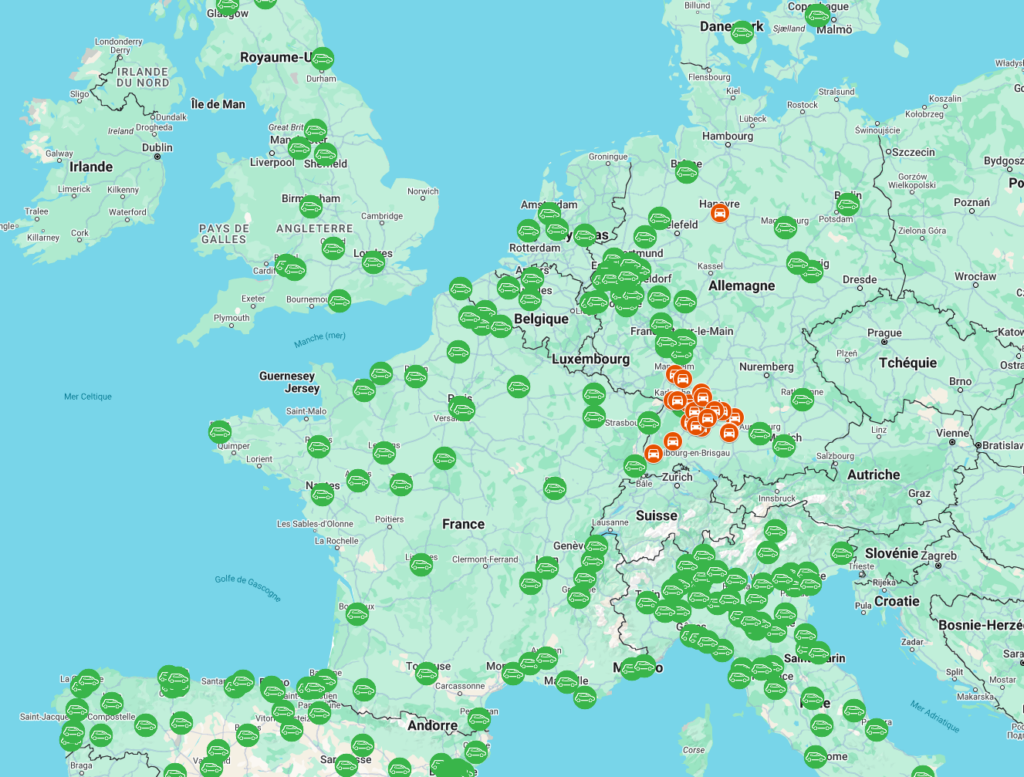 Carte interactive des zones à faibles émissions en Europe