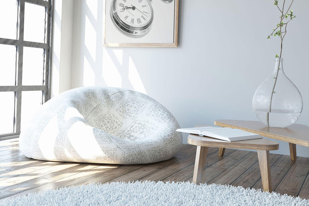 Blick in das Wohnzimmer einer Wohnung