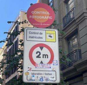 Traffic control sign in Barcelona