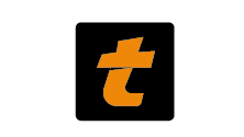 orangener Buchstabe "t" auf schwarzem Hintergrund
