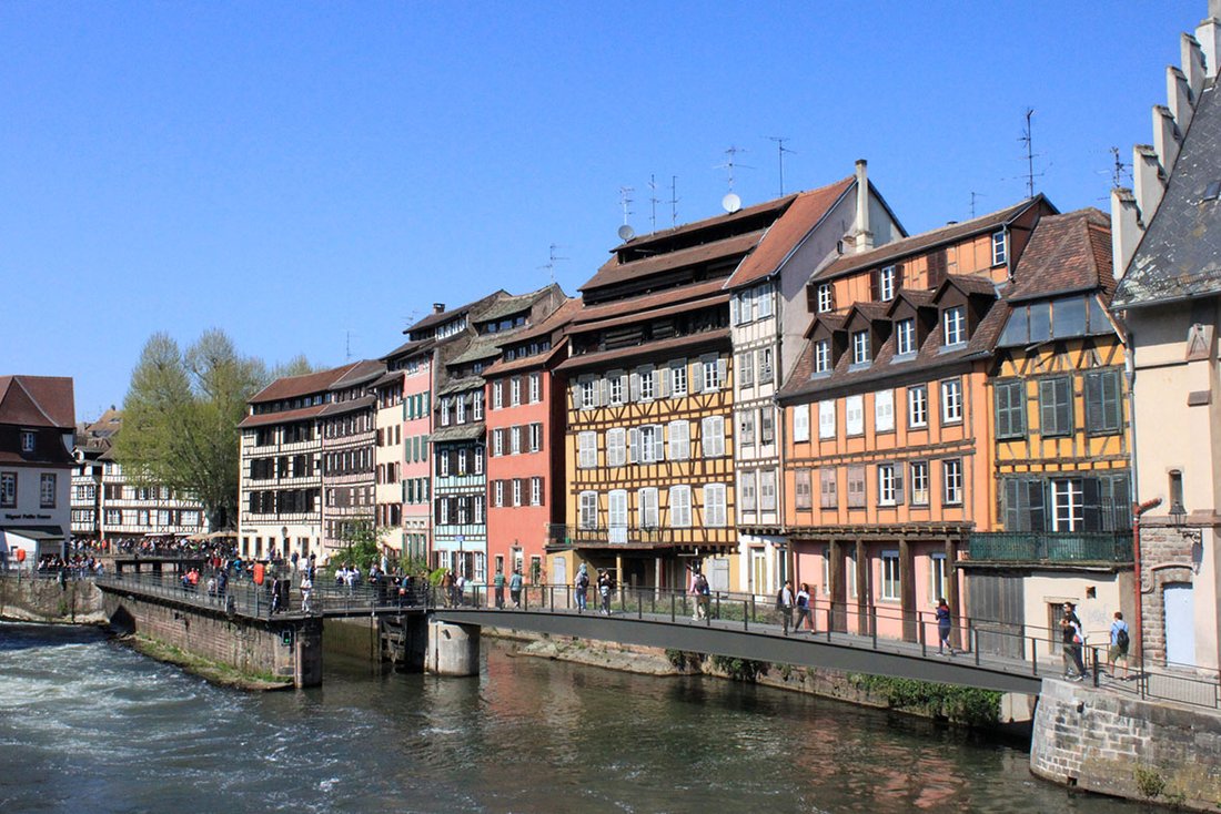 Vue sur les maisons à colombages de Strasbourg
