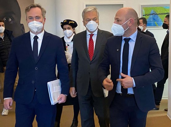 Jean-Baptiste Lemoyne, Didier Reynders et Vincent Thiebaut en visite au Centre Européen de la Consommation.